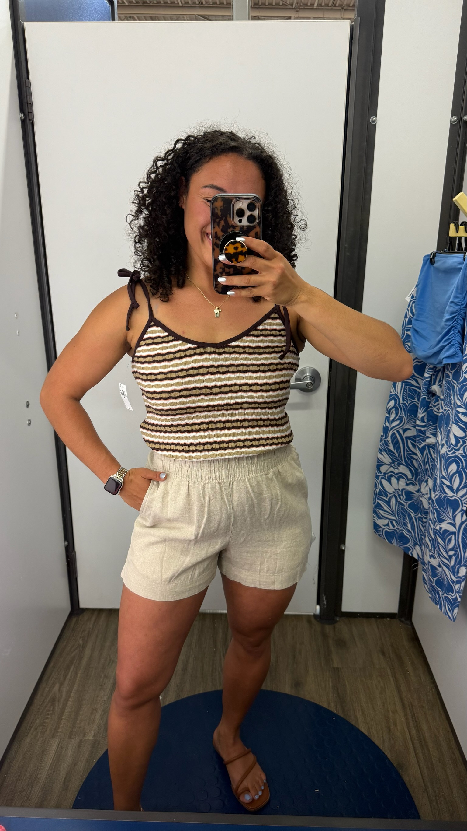 Old Navy summer outfit idea. These pull on shorts and tie shoulder tank are perfect for an everyday summer look. 

 #LTKootd #LTKmomlife #LTKSeasonal