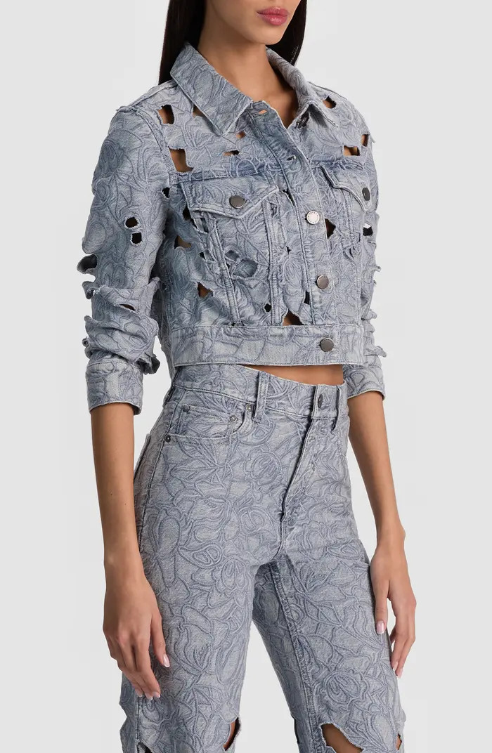 Chloe Eyelet Embroidered Denim Jacket | Nordstrom