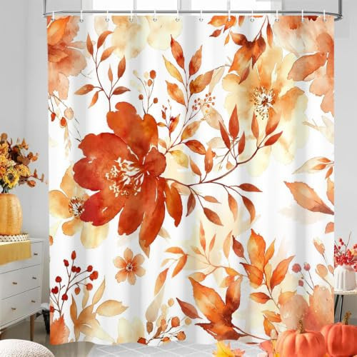 deFouliao Floral Shower Curtain for Bathroom, Waterproof Fabric 72Wx78L | Amazon (US)