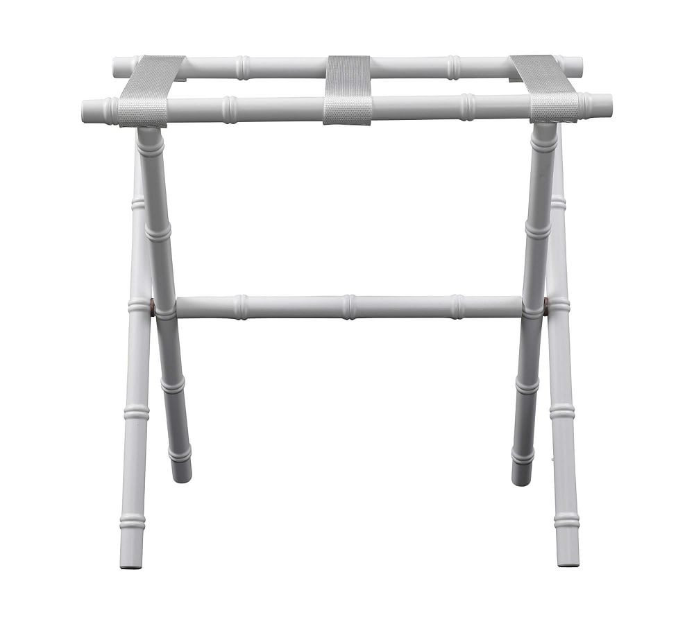 Bamboo Luggage Rack with Nylon Straps, White | Pottery Barn (US)