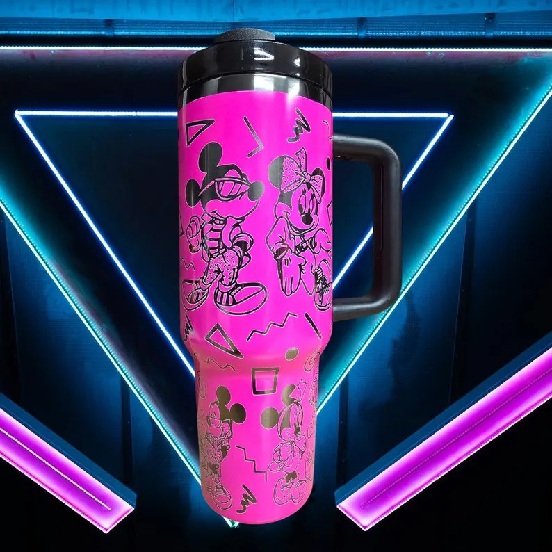 40oz Laser Engraved 80's Minnie and Mickey Tumbler - Etsy | Etsy (US)