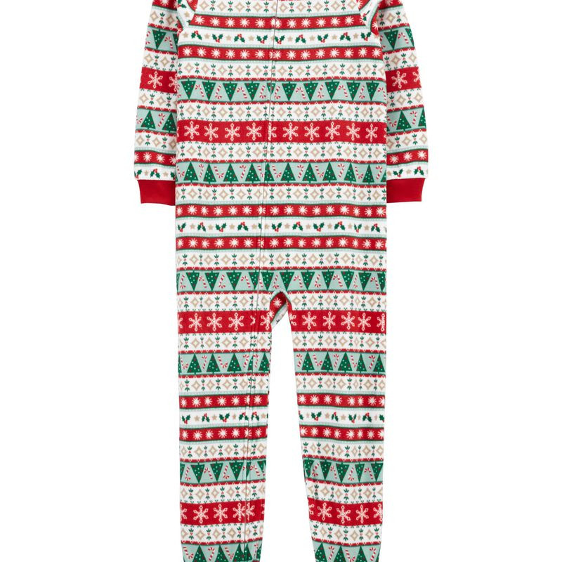 Kid 1-Piece Fair Isle Christmas Fleece Footie PJs | Carter's