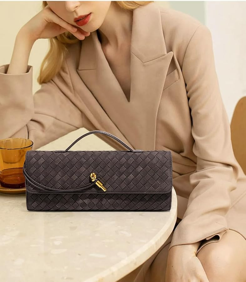 Trendy Woven Evening Clutch Purses Women Underarm Shoulder Handbag Cute Satchels Crossbody Purse ... | Amazon (US)