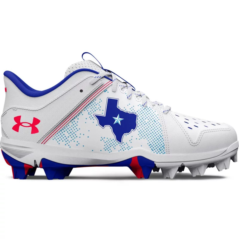 Under Armour Youth Leadoff Low Rubber Molded Texas Baseball Cleats White/Red, 5 - Youth Baseball at Academy Sports | Academy Sports + Outdoors