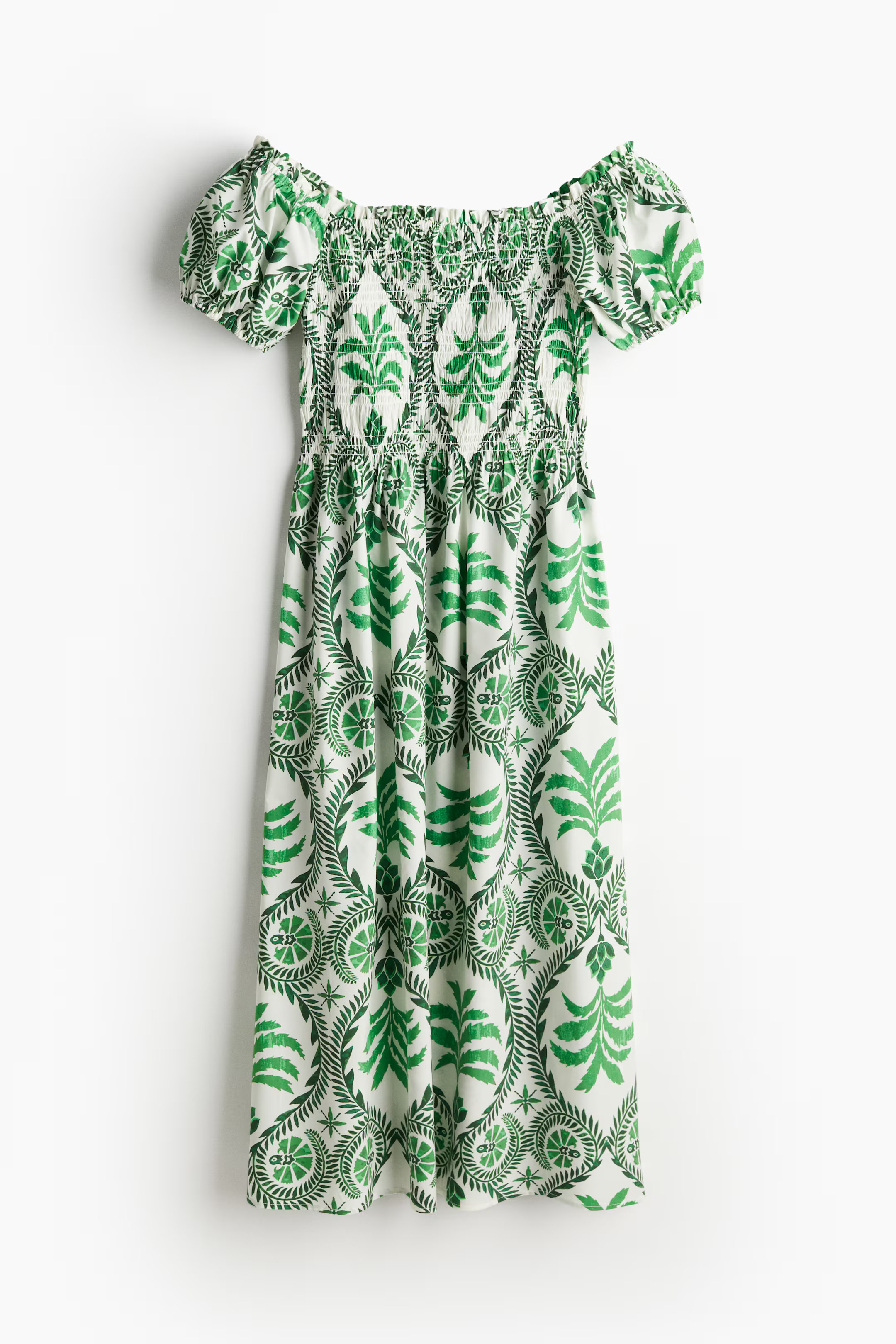 Popeline off-the-shoulderjurk | H&M (DE, AT, CH, NL, FI)