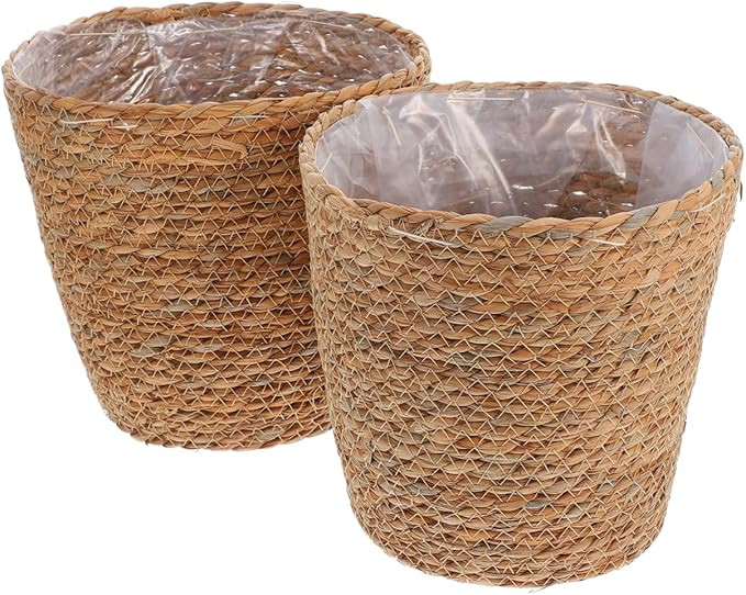 SUPVOX 2pcs Flowerpot Wicker Planter Doll House Tv Weaved Basket Baskets for Plants Laundry Baske... | Amazon (US)