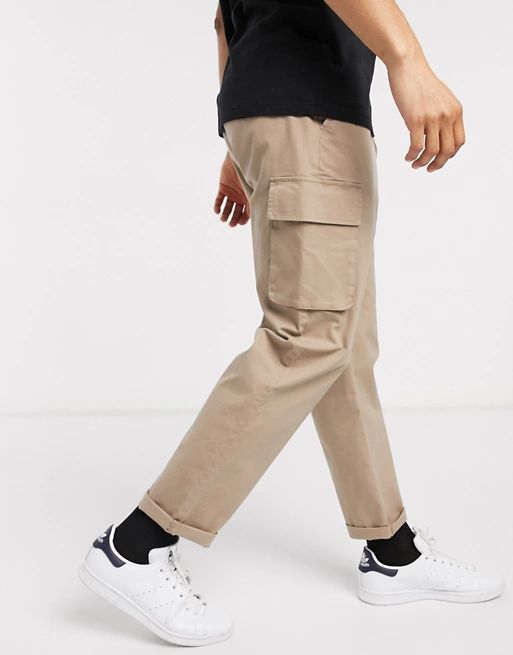 ASOS DESIGN – Legere Cargo-Hose in Stone | ASOS | ASOS (Global)