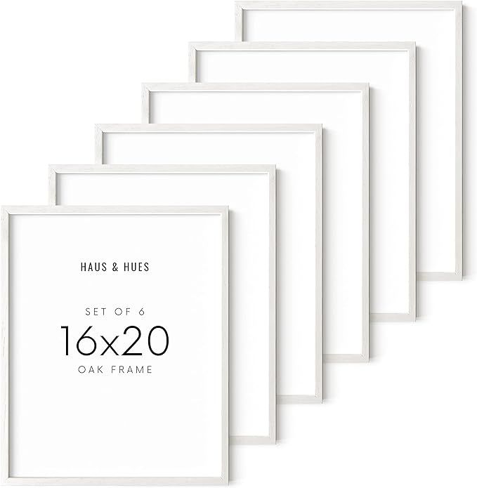 HAUS AND HUES Set of 6 16 X 20 Frames - White Picture Frames 16x20 Poster Frames for Wall, Wood F... | Amazon (US)