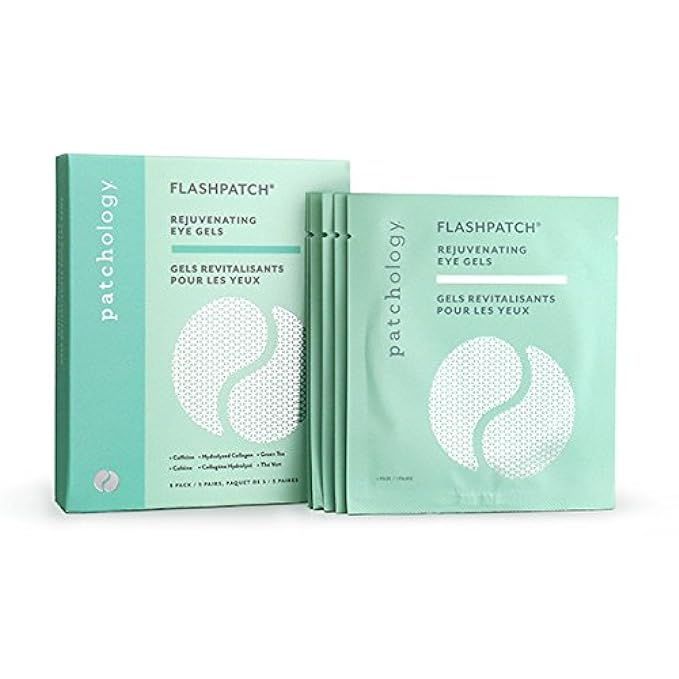 Patchology FlashPatch Rejuvenating Eye Gels for Puffiness, Tired Eyes - w/Caffeine, Hyaluronic Acid, | Amazon (US)