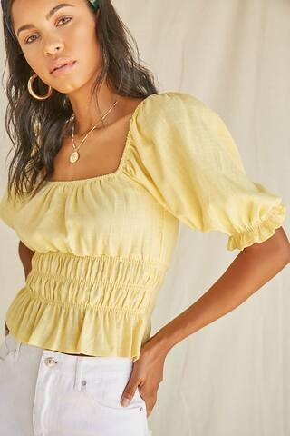 Gauze Puff Sleeve Top | Forever 21 (US)