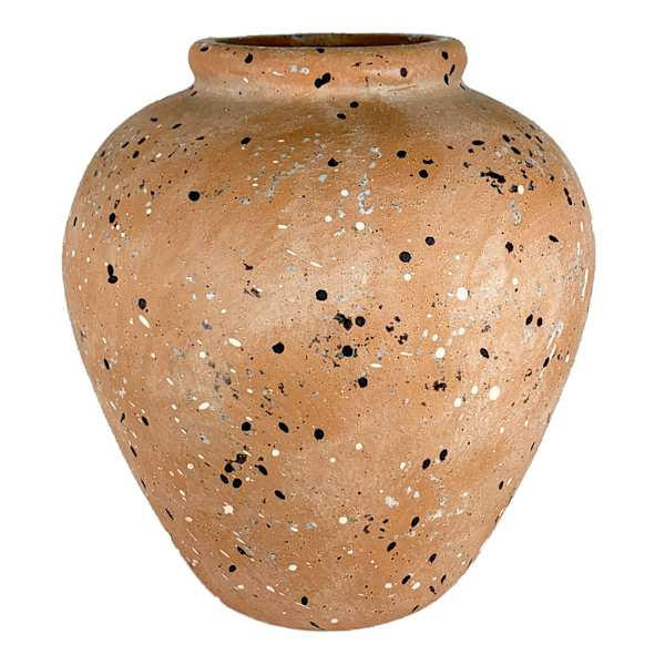 Brown Speckled Ceramic Vase, 8" | At Home