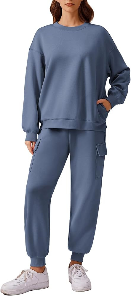 PINSPARK Two Piece Sets for Women Sweatsuit Drawstring Cargo Jogger Sets with 4 Pockets 2024 Airp... | Amazon (US)