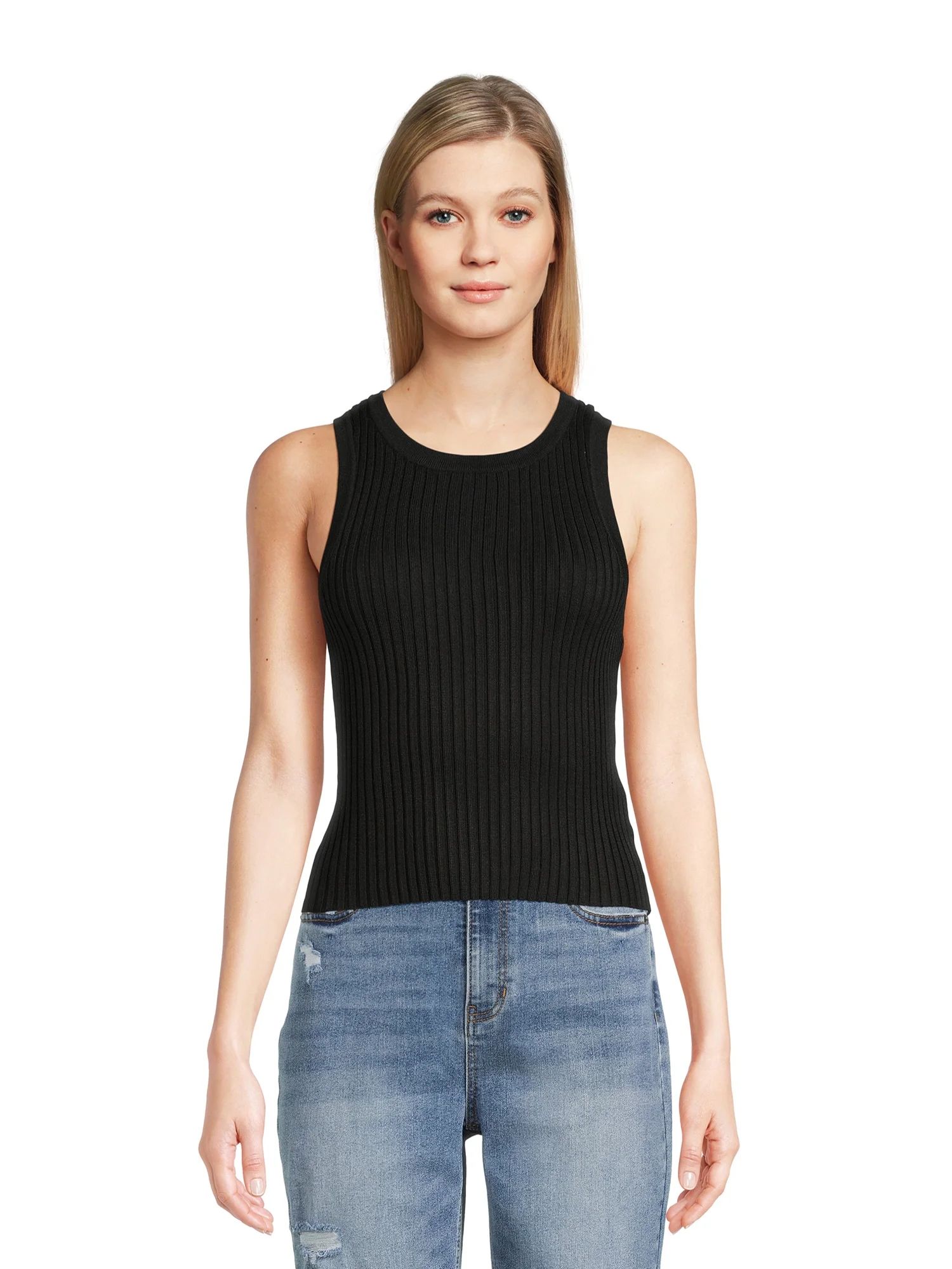 No Boundaries Juniors Ribbed Sweater Tank | Walmart (US)