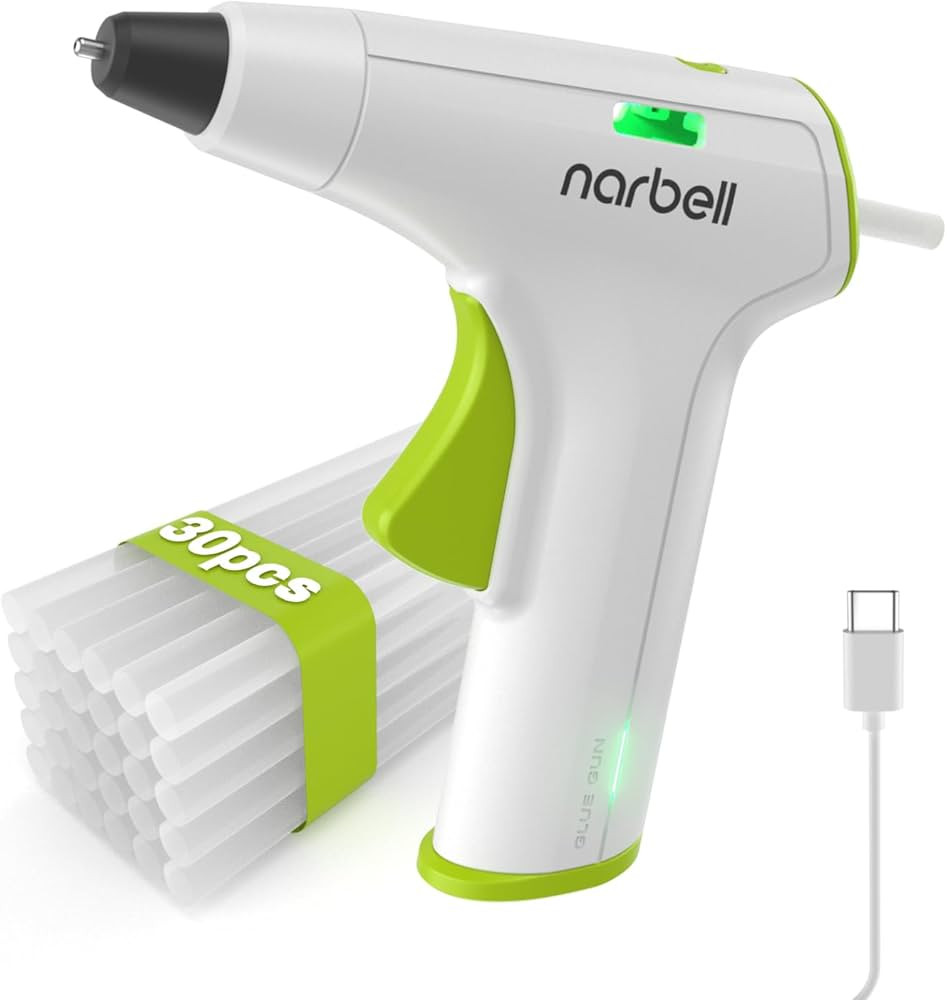 Cordless Hot Glue Gun Kit with 30 Pcs Sticks,Less Drip Nozzle,12s Preheating,2Ah Battery,Auto Shu... | Amazon (US)