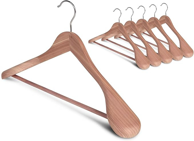 StorageWorks Red Cedar Wood Hangers, Extra Wide Shoulder Wooden Hanger for Closet, 6 Pack Heavy D... | Amazon (US)