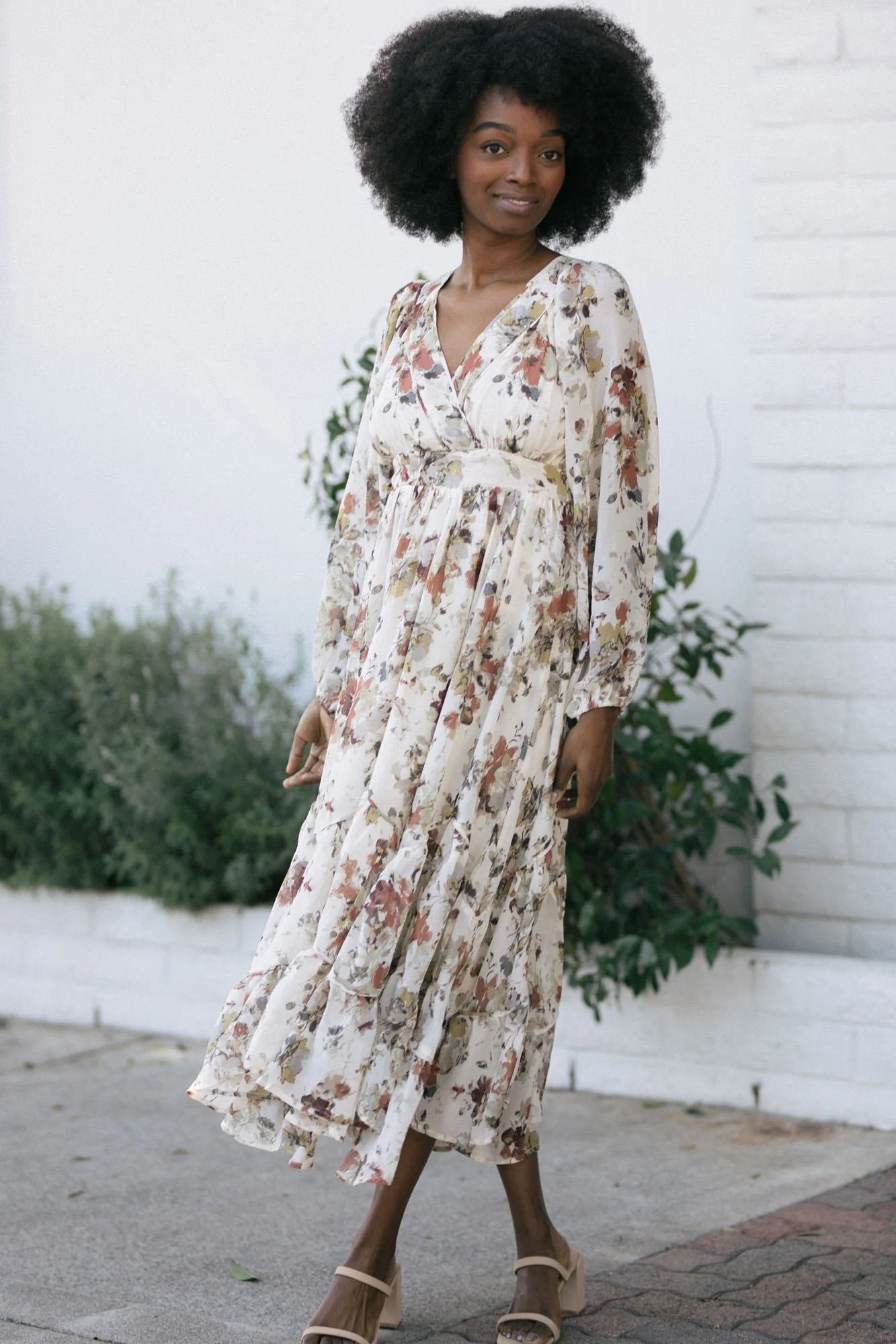 Roseanne Surplice Midi Dress | Morning Lavender