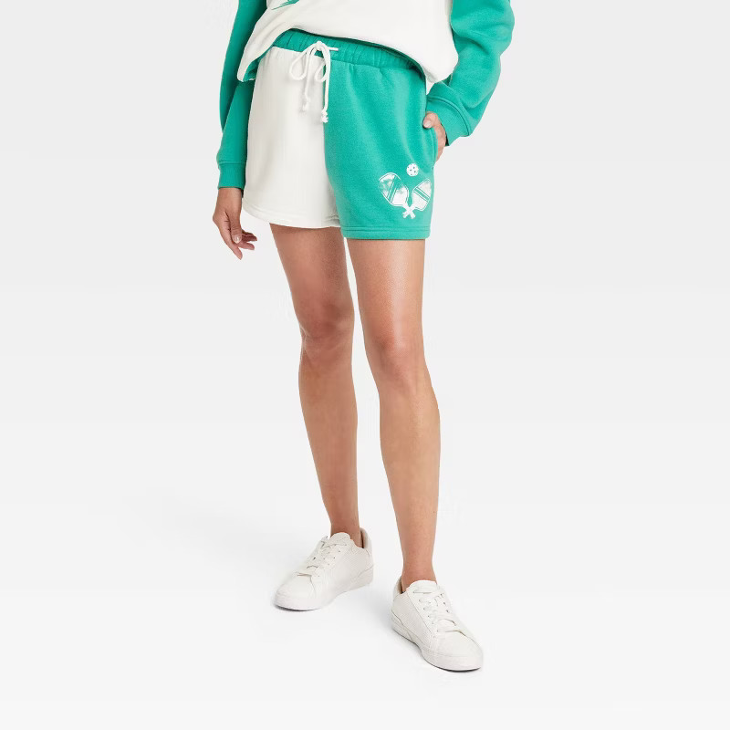 Women's Pickleball Colorblock Graphic Shorts - Green | Target