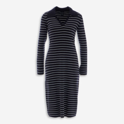 Black Striped Midi Dress | TK Maxx