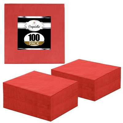 Exquisite 100 Count Paper Luncheon Napkins Disposable-Red | Target
