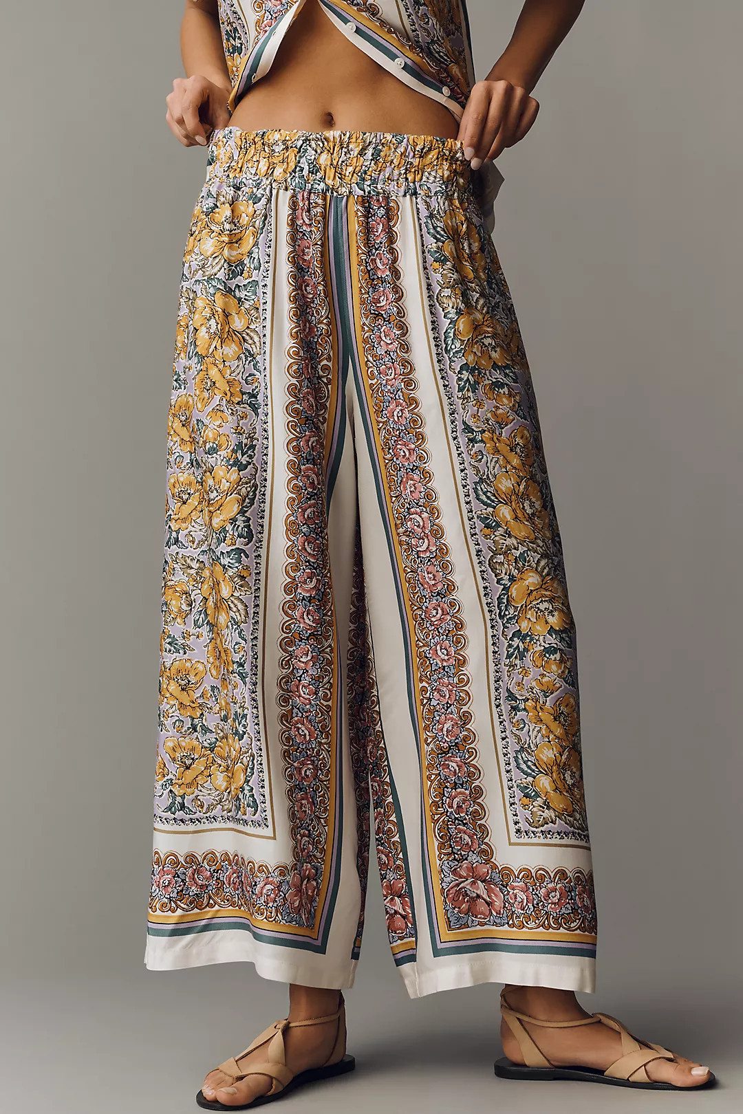 The Somerset Silky Floral Pants | Anthropologie (US)