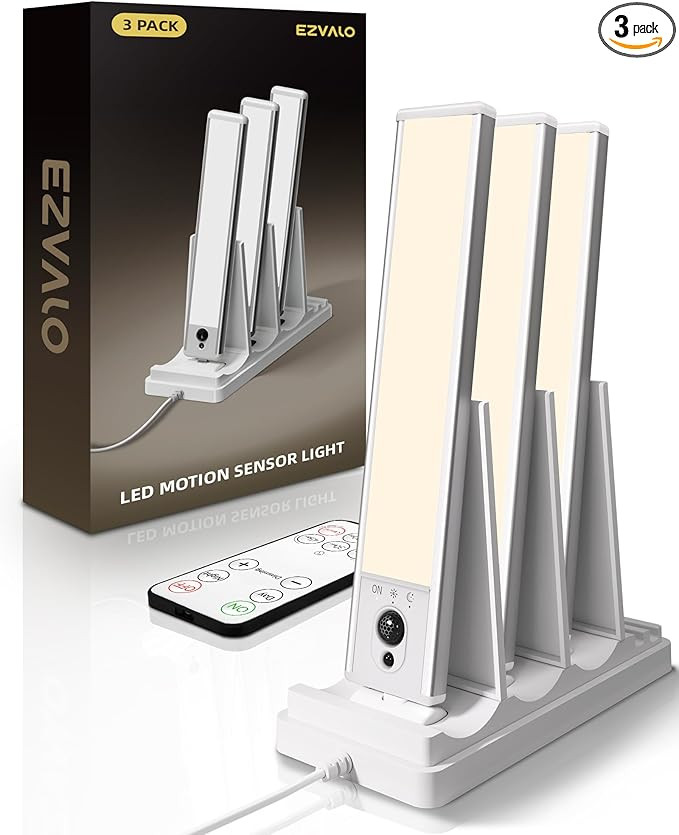 EZVALO Under Cabinet Lighting with Charging Station, Rechargeable Motion Sensor Light Indoor, Dim... | Amazon (US)