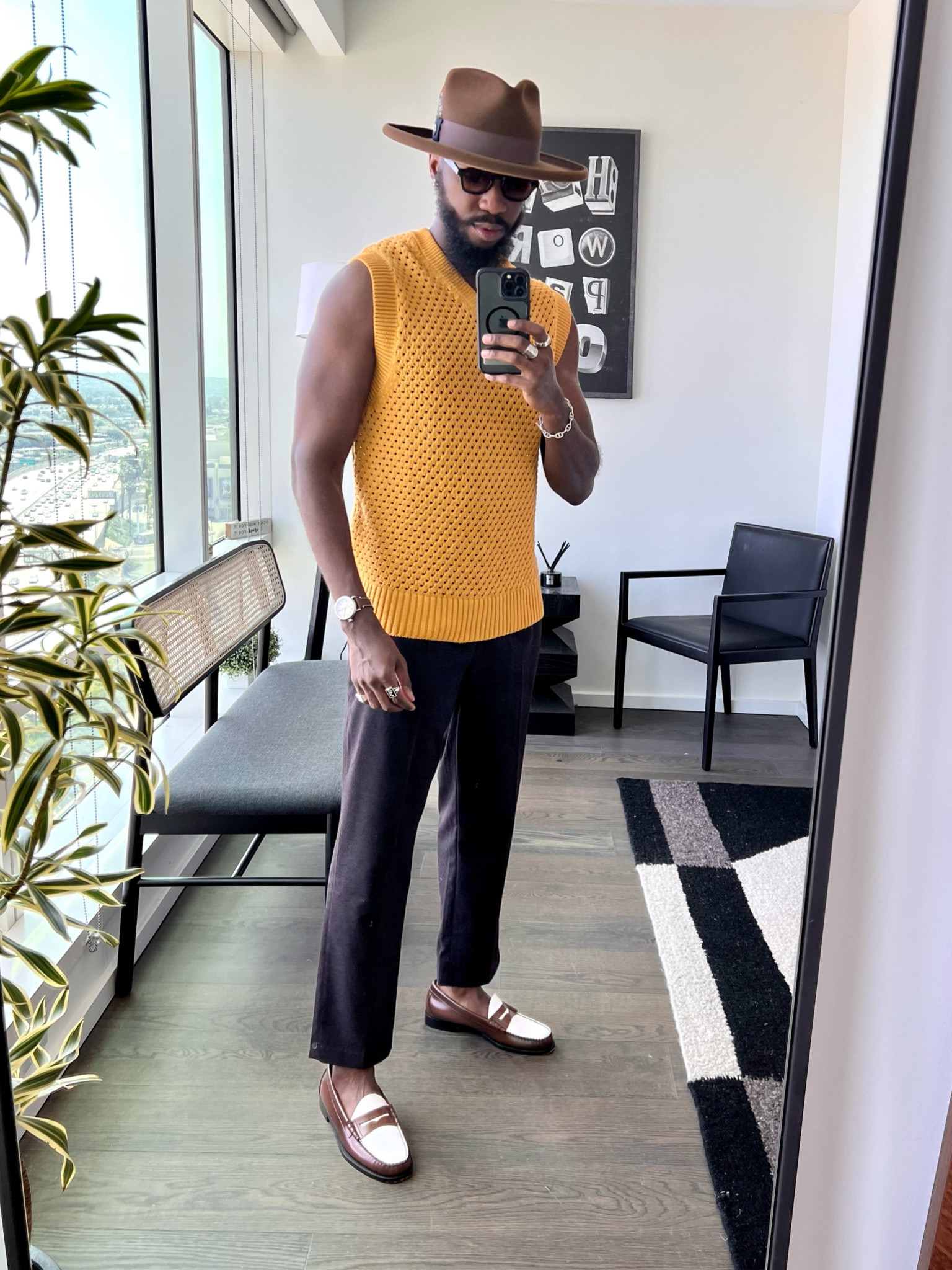 Creative style outfit with a wide brim fedora and loafers 👌🏾. Ankles pants are get for the summer!

#LTKmens