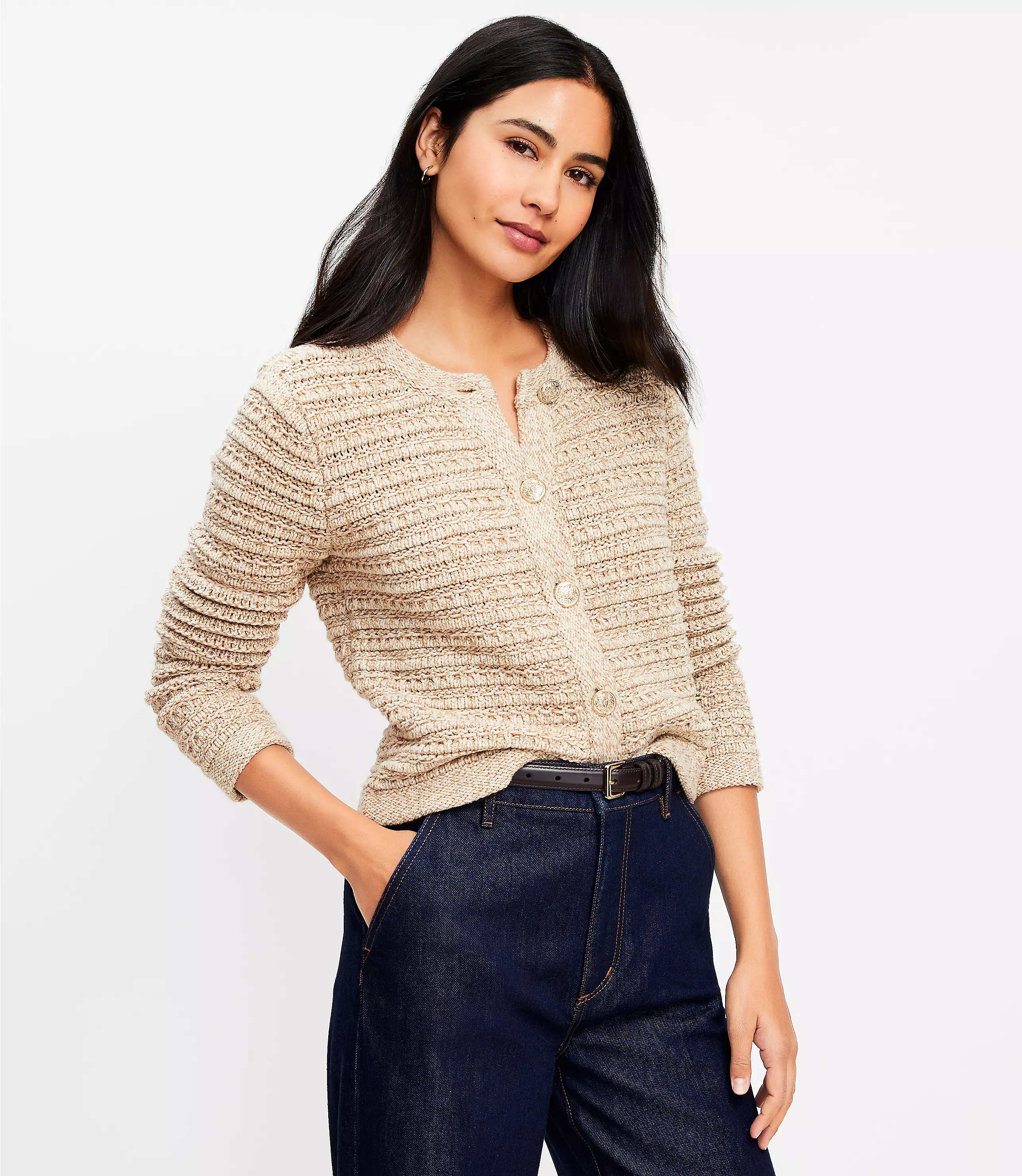 Textured Sweater Jacket | LOFT