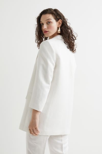 Relaxed-fit jacket in a linen and viscose weave with notch lapels and flap front pockets. No fast... | H&M (UK, MY, IN, SG, PH, TW, HK)
