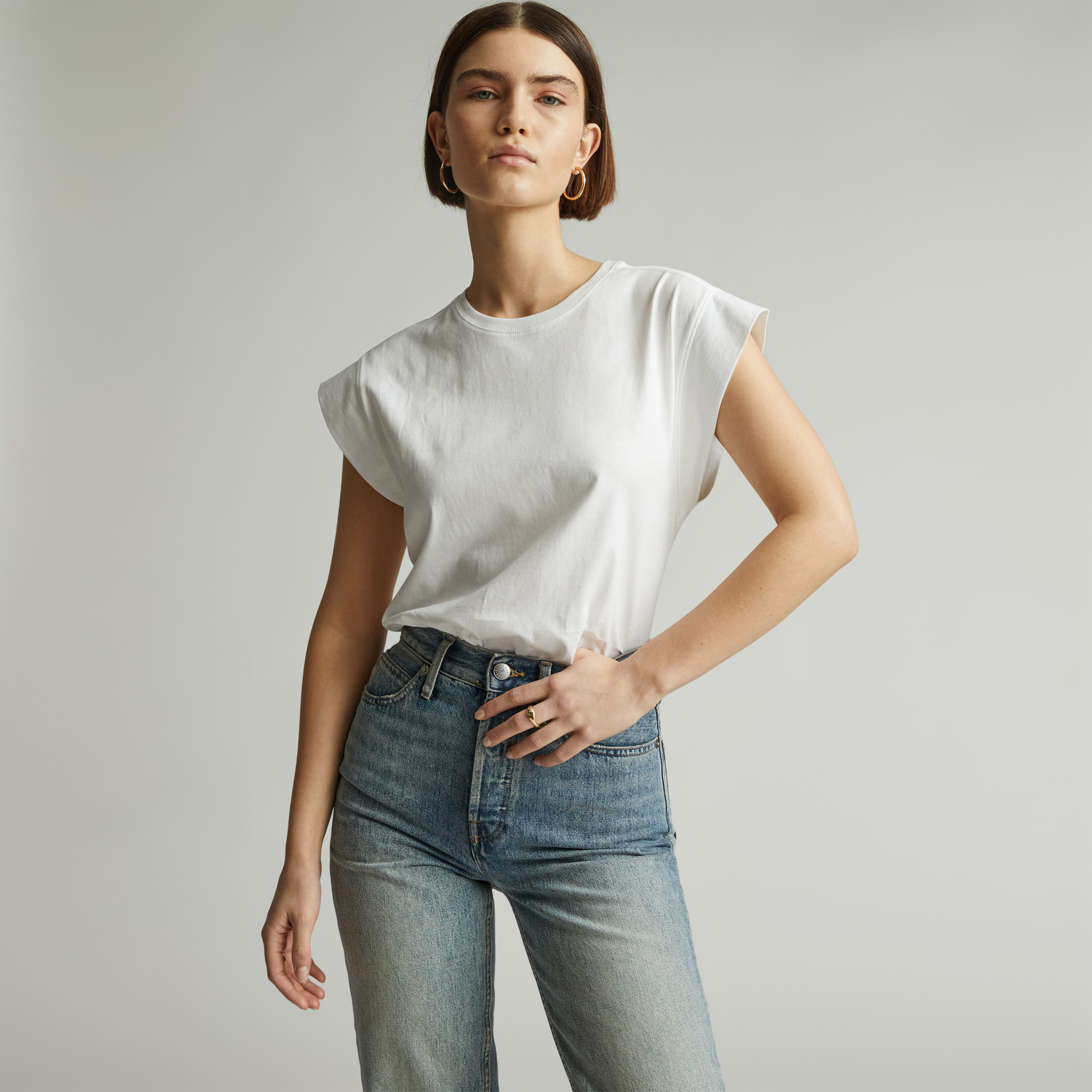 Women's Muscle T-Shirt in Essential Cotton by Everlane in White, Size XXS | Everlane