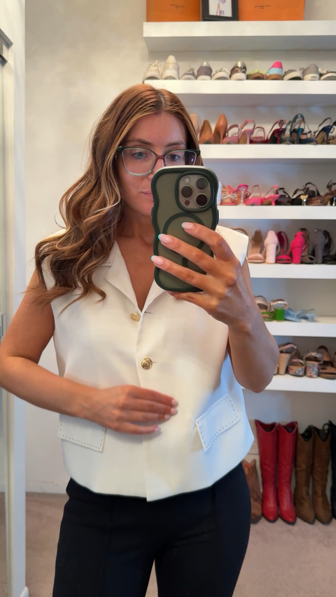Loving this simple outfit for work or date night!
Amazon sleeveless vest with shoulder pads (size small)
Spanz flare leg dress pants (size medium)
Black flip flop kitten heels

#LTKootd #LTKOver40 #LTKWorkwear