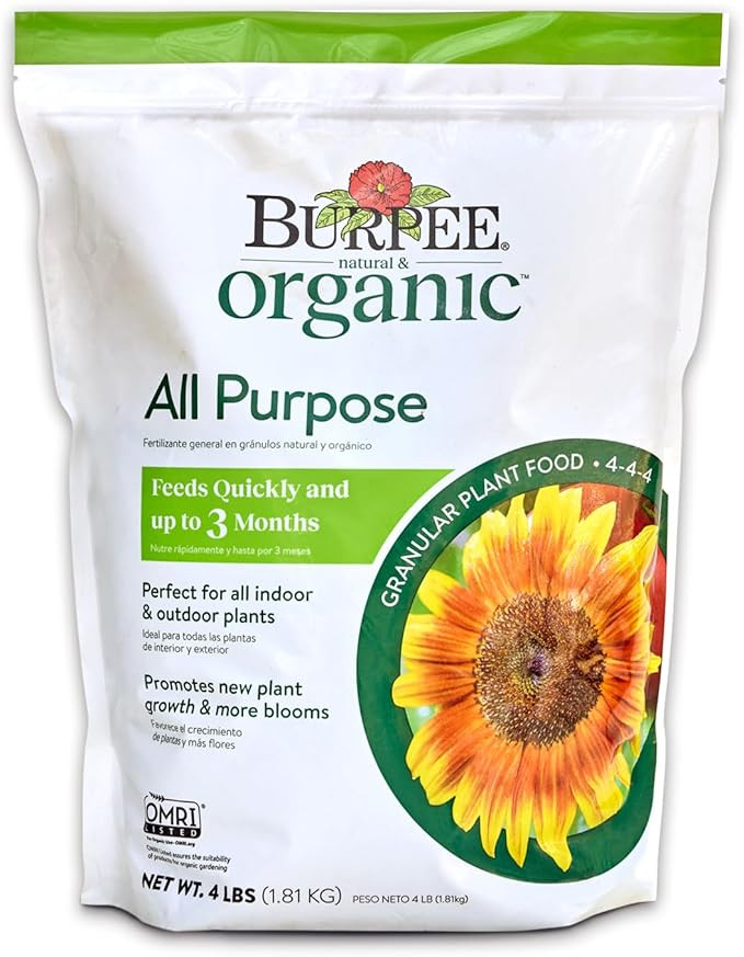 Burpee Natural Purpose Granular 4-Lb Organic Food for Growing Strong Plants | Good for Vegetable ... | Amazon (US)