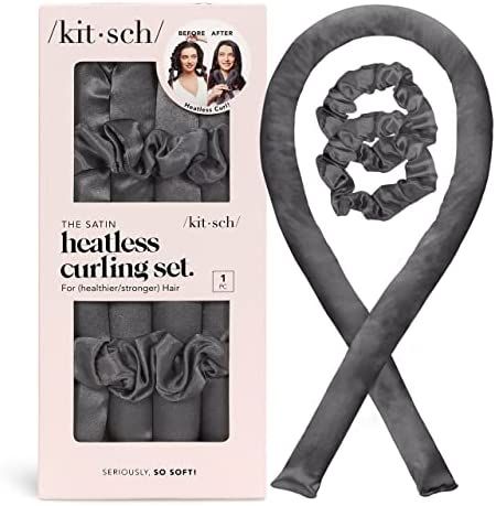 Amazon.com : Kitsch Holiday Gift Silk Heatless Hair Curler | Heatless Curling Rod Headband | Satin H | Amazon (US)