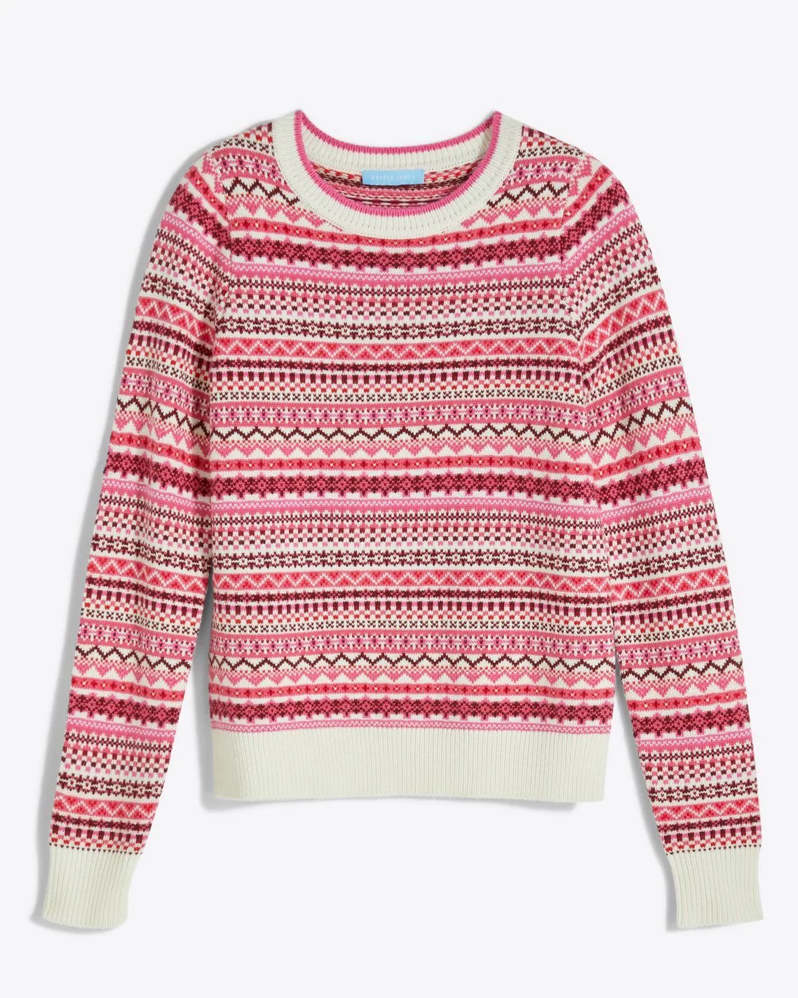 Fairisle Crewneck Sweater in Pink | Draper James (US)
