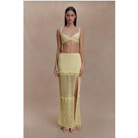 Coleene Pointelle Knit Maxi Skirt / Lemon | MESHKI | XXL | MESHKI US