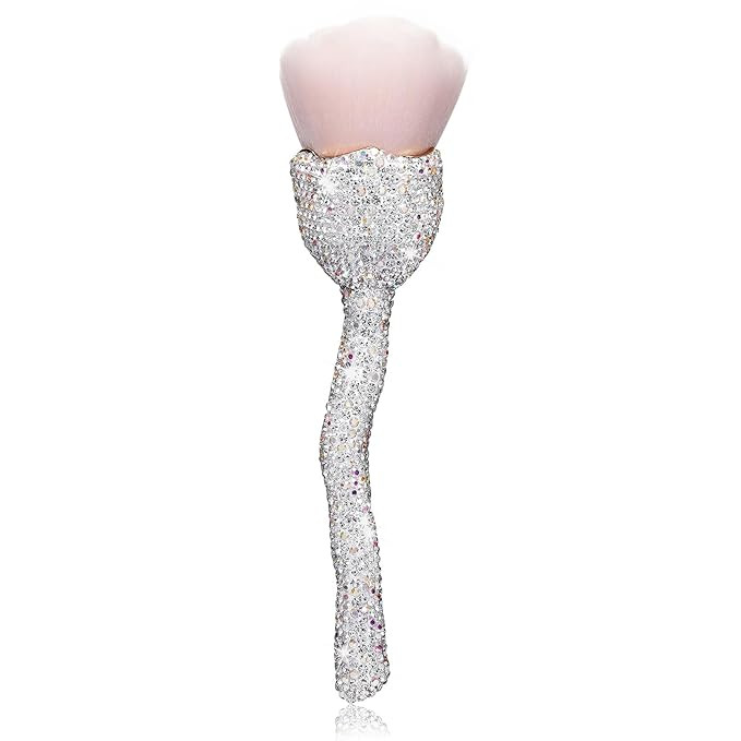 SlowVibes Rhinestone Foundation Brush,Rose Shape Bling Diamond Blush Brush Soft,Large Face Powder... | Amazon (US)