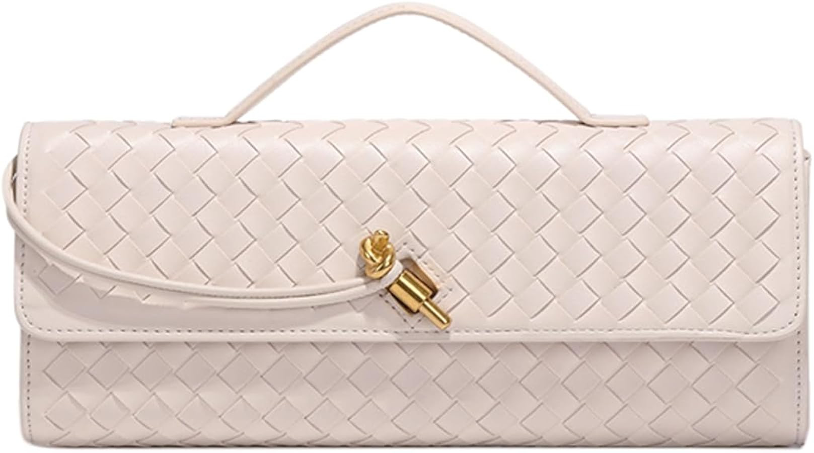 JYG Woven Handbag for Women Fashion Evening Shoulder Bag PU Leather Handmade Clutch Purse Casual ... | Amazon (US)