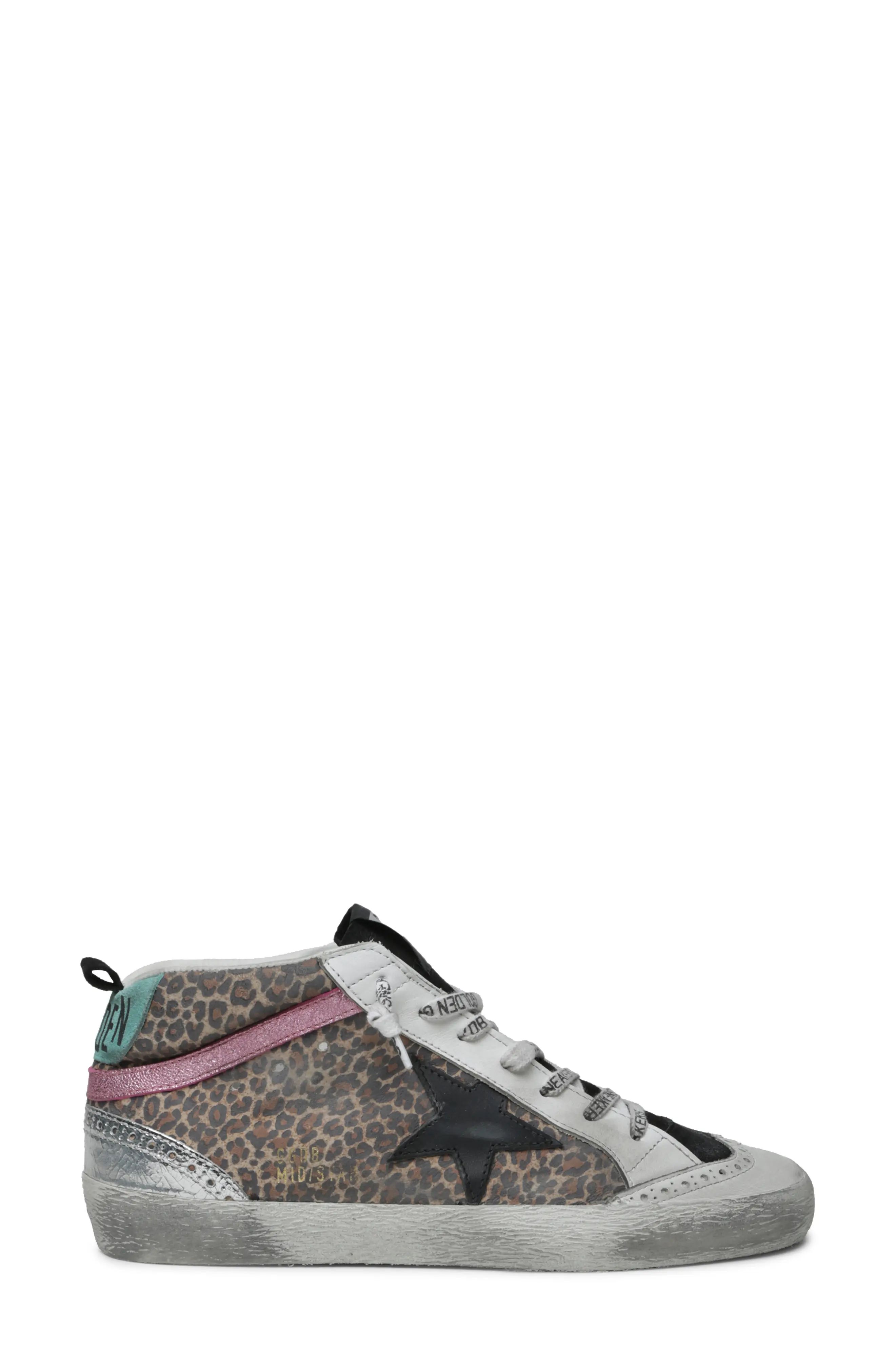 Women's Golden Goose Mid Star Leopard Print Sneaker | Nordstrom