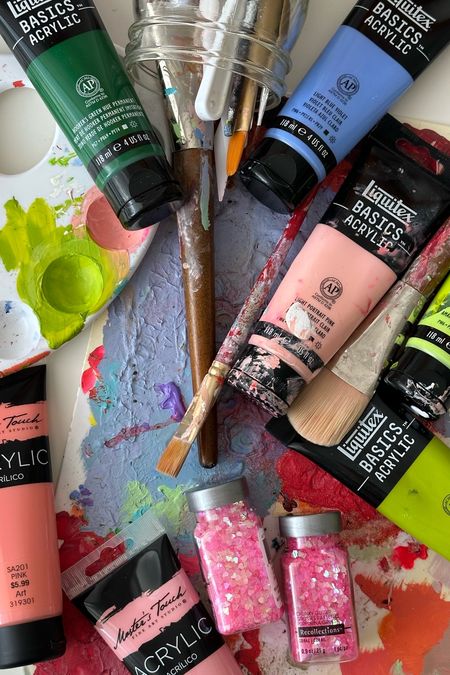 My colorful whimsical painting supplies