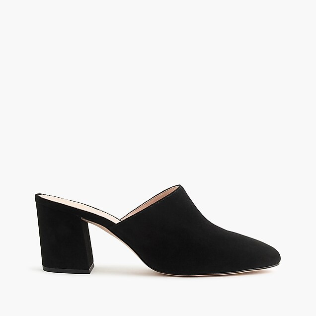 High block -heel mules in suede | J. Crew US