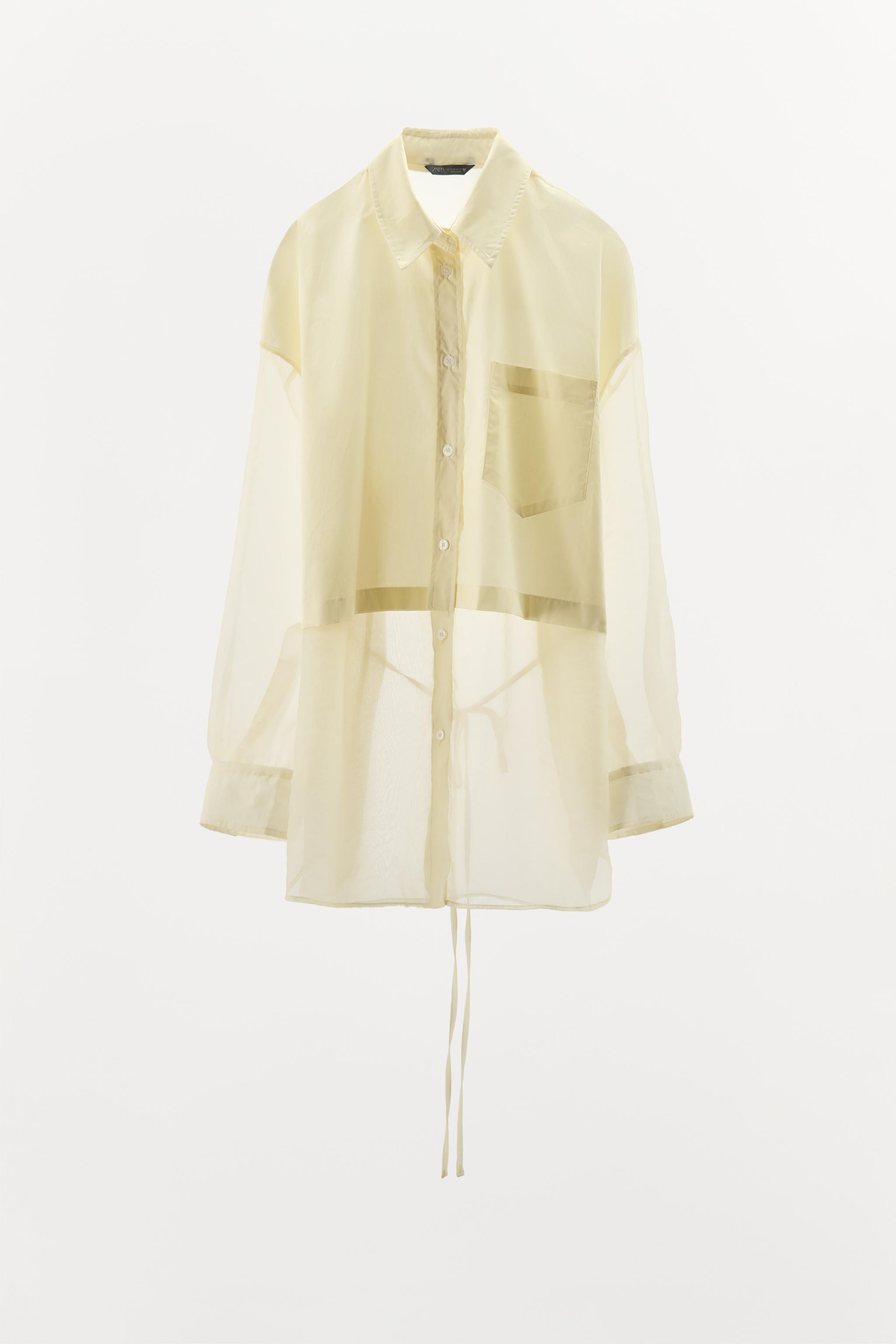 ORGANZA COMBINATION OVERSIZED SHIRT | Zara US