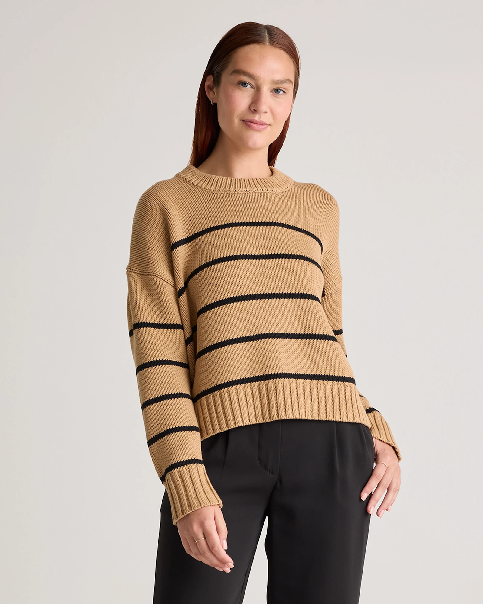 100% Organic Cotton Striped Crew Sweater | Quince