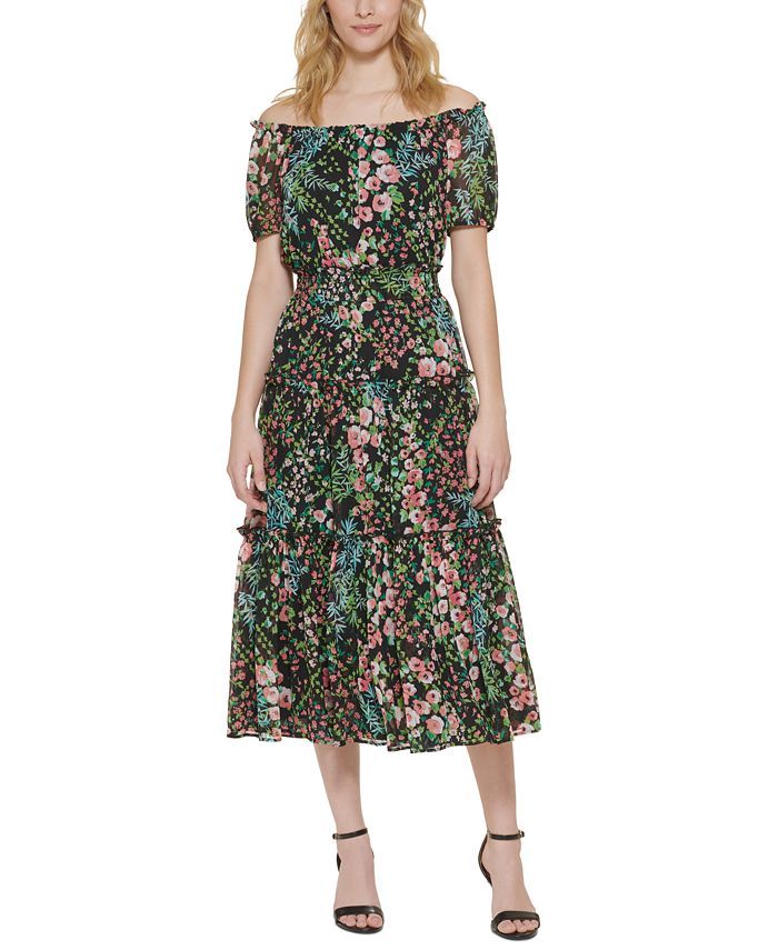 Tommy Hilfiger
          
  
  
      
          Floral-Print Off-The-Shoulder Dress
      
  
  ... | Macys (US)