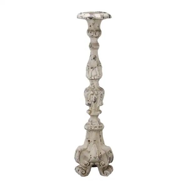 A&B Home Magnesia 28-inch Weathered White Candle Holder | Bed Bath & Beyond