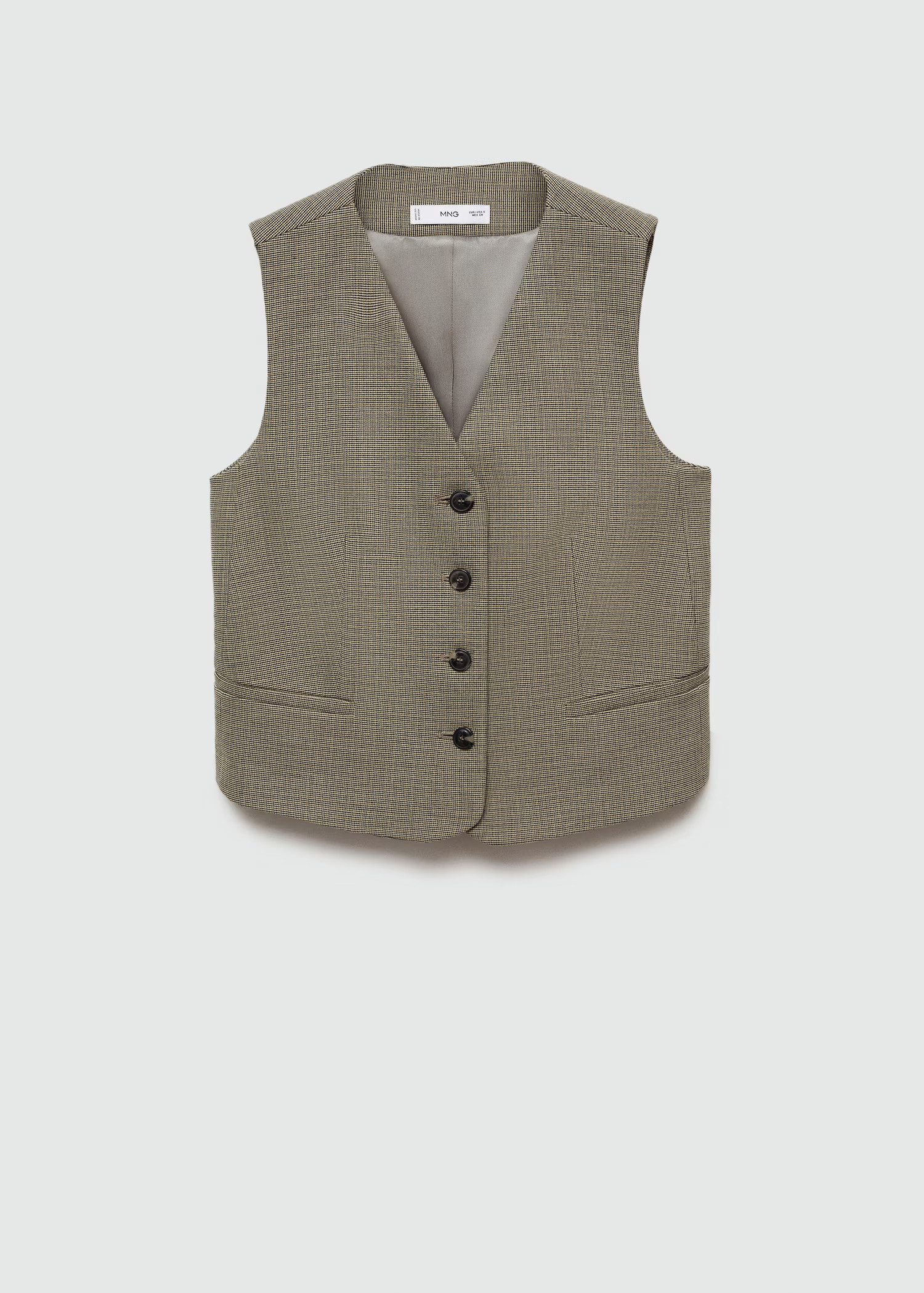 Micro houndstooth suit waistcoat | MANGO (UK)