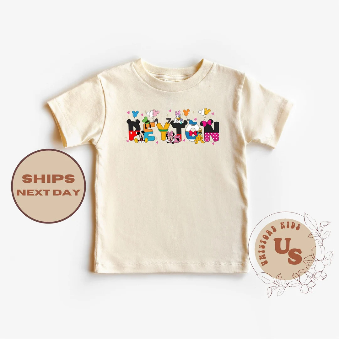 Disney Alphabet Custom Bodysuit, Disney Custom Name Toddler Shirt, Mickey Alphabet Shirt, Birthda... | Etsy (US)