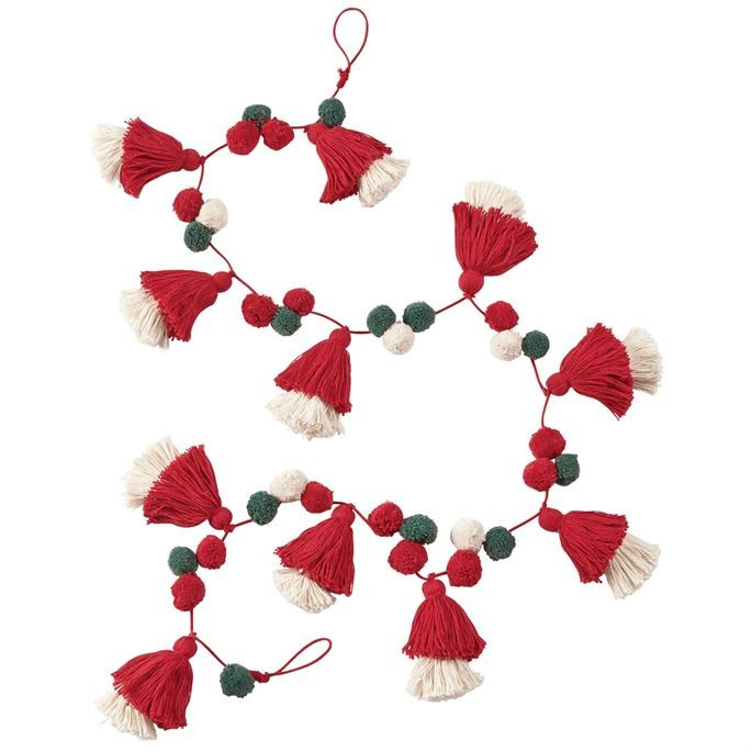 Mud Pie Tassel Christmas Garland, Red | Mud Pie (US)