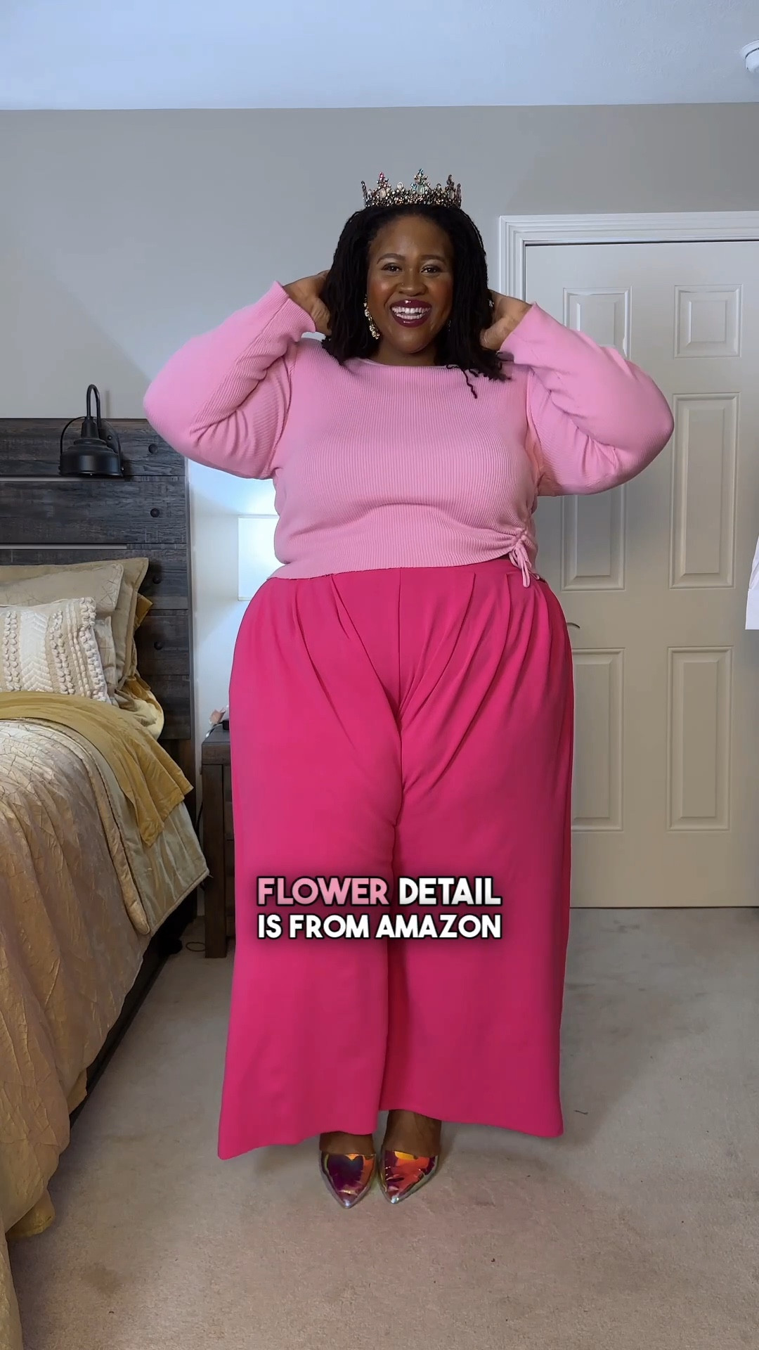 This look is a reminder to treat others the way you want to be treated, but don’t forget to show yourself that same grace and compassion. 

I’m wearing a size 3X in the wide leg pants. I’ve linked to an alternative of the pink sweater and recommend getting a size 24. The shoes are a size 12W.

The loungewear set at the beginning is in a size 26 and I’ve linked to a cute alternative of the shrug.

#LTKPlusSize #LTKShoeCrush #LTKCyberWeek