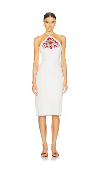 Maria Embroidered Dress in Ivory | Revolve Clothing (Global)