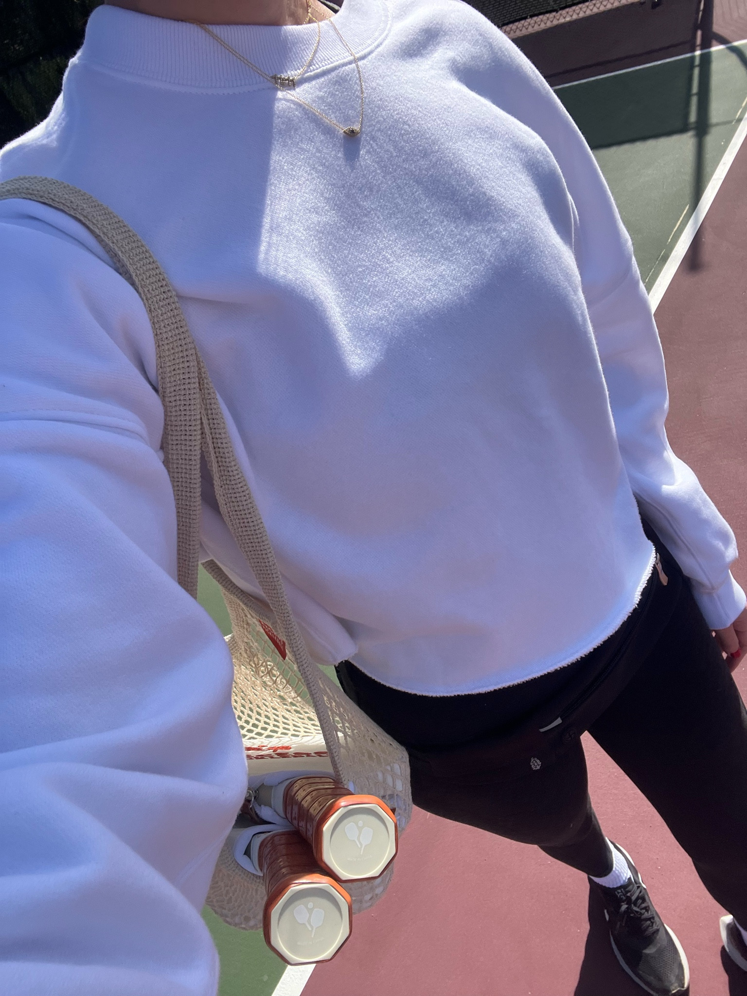 Pickleball outfit 🏓 the coziest Abercrombie sweater and it’s on sale! I recommend sizing up for an oversized fit. Also the cutestttt pickleball racket set I’m obsessed

White sweatshirt, black leggings, black sneakers, summer outfit, fall outfit, tennis outfit, shopbop sale

#LTKSeasonal #LTKunder100 #LTKstyletip