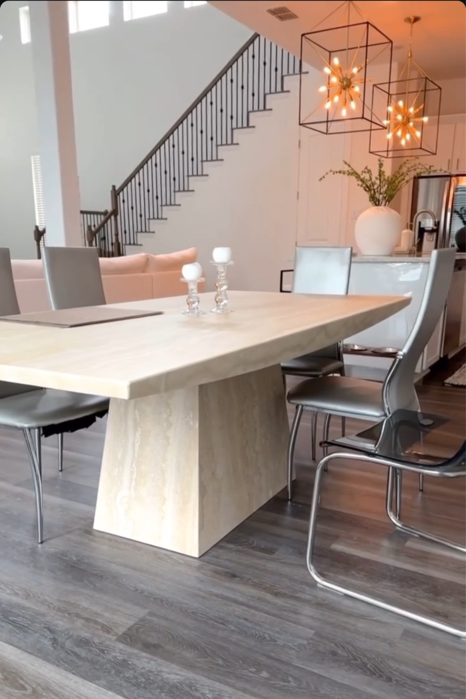 Ilaria travertine dining table 84” 

#LTKFamily #LTKVideo #LTKHome